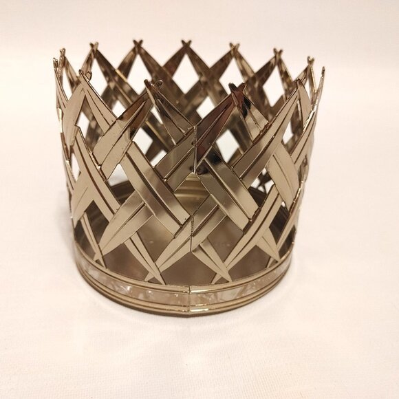 Bath and Body Works Gold Three Wick Candle Holder Gold with Faux Pear In… - Picture 7 of 9